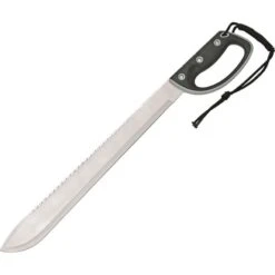 Rite Edge CN926813 Stainless Sawback Blade Machete With Black And Gray Rubber Handle