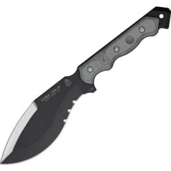 TOPS Knives TOPS CUMATK02 CUMA TAK-RI Fixed Blade Knife With Woodsman Style Gray Micarta Handles