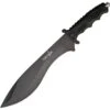 China Made M4138 Survival Knife With Black Fingergrooved Handle