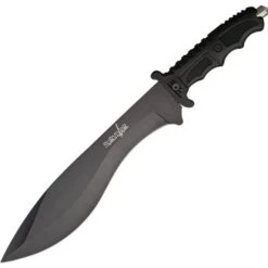 China Made M4138 Survival Knife With Black Fingergrooved Handle