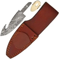 Blank SODMB2 Damascus Guthook Knife With Stainless Steel Construction