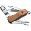 Swiss Army 0646163 Nail Clip Wood 580 Nail Cleaner Knife With Brown Wood Handle -Knives Tratina Shop 213189 213212