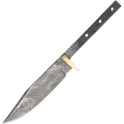 Blank 121 Knife Blade Damascus Hunter With Brass Guard