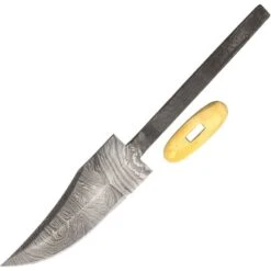 Blank 036 Blade Damascus Short Knife With Brass Guard