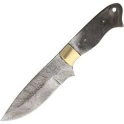 Blank 095 Blade Damascus Drop Knife With Brass Guard